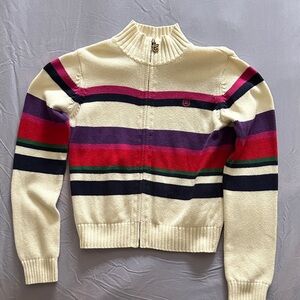 Chaps Striped Cream Sweater